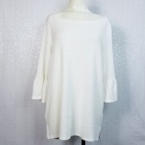 Pleione Ruffle Cuff Textured Blouse sz Medium